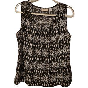 🔥🔥 Chico's Sleeveless Black & White Blouse, Size 2🔥🔥
